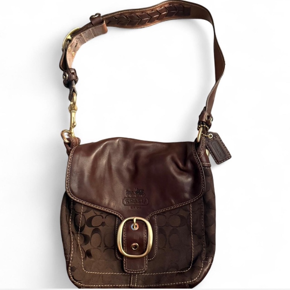 Coach Brown Crossbody Bag with Signature Monogram